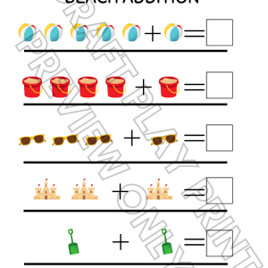 Beach Addition: Summer Math Fun Printable